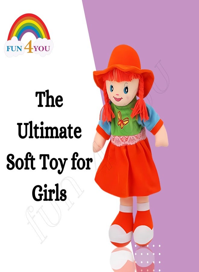 Fun4you Soft Doll -Dolls for Girls,Toy | Valentine Day Gift for Him & Her | Stuffed Toys | Age 5 to 10 Years (Carrot Orange, 50 Cm) - Image 2